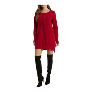 Talk Of The Walk Dark Red Sweater Dress Size Medium Y2K